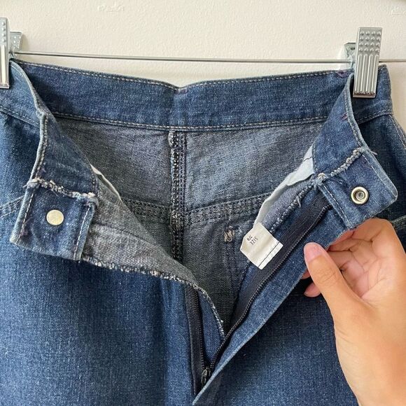 DeeCee Women's High Waisted Middle Slit Blue Denim Midi Skirt Size 7/8 - Picture 4 of 8